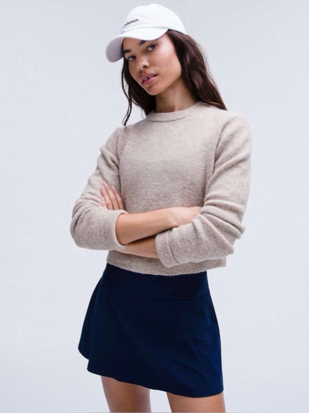 Lululemon Alpaca Wool-Blend Cropped Sweater size XS Color HHCP (Heathered Crepe)